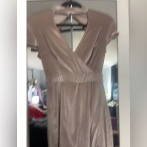 Velvet feel unique short dress!